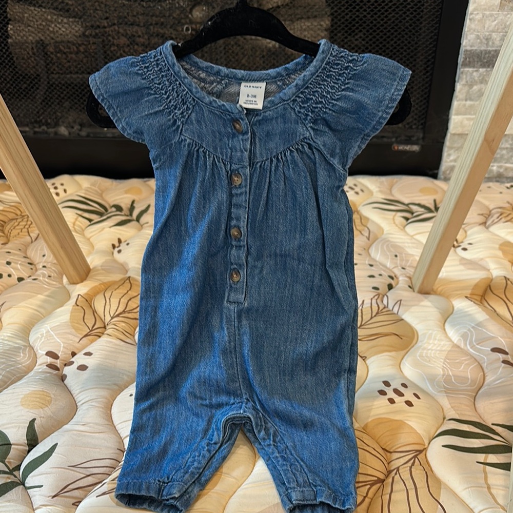 Old Navy Blue Denim Romper